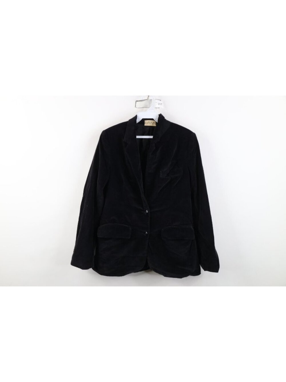 Vintage 60s 70s Velvet Velour Suit Coat Blazer Jacket Womens Size 6 Black USA
